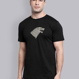 Free Authority Men Black Game Of Thrones Printed Round Neck Pure Cotton T-shirt-image-59