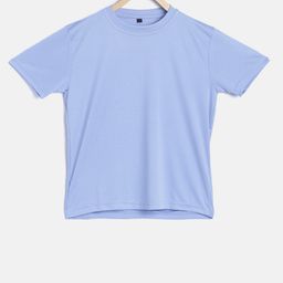 TINY HUG Boys Blue Solid Round Neck T-shirt-image-8