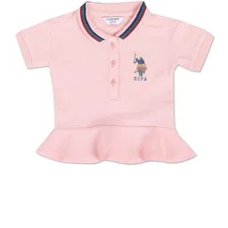 U.S. Polo Assn. Kids Girls Shirt Collar Pure Cotton Peplum Top-picture-41