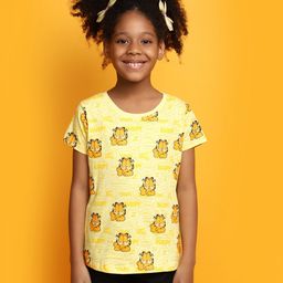 V-Mart Girls Garfield Printed Cotton T-shirt-picture-1