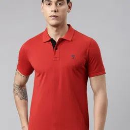 Joven Men Red Polo Collar T-shirt-image-20