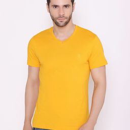 BODYACTIVE Men Gold-Toned V-Neck T-shirt-image-26