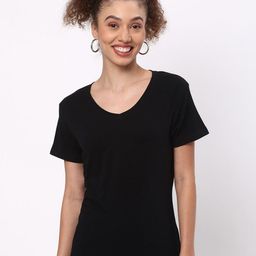 R&B V-Neck Short Sleeves Cotton Regular T-shirt-picture-15