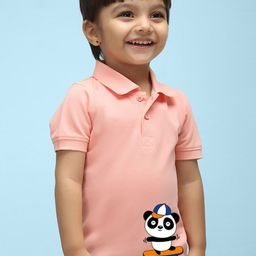 NUSYL Kids Peach-Coloured V-Neck T-shirt-image-16