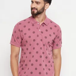 VERO AMORE Conversational Printed Polo Collar T-shirt-image-56