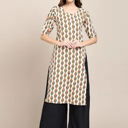 7Threads Women Multicoloured Pack of 6 Ethnic Motifs Printed Crepe Kurta-image-11