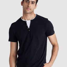 Celio Men Henley Neck Cotton T-shirt-picture-23