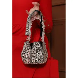 THE TAN CLAN Jhalak Black Potli Bag with Handle-picture-18