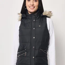 Beatnik Women Sleeveless Hooded Parka Jacket-picture-27