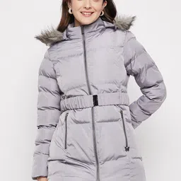 Duke Hooded Longline Parka Jacket With Faux Fur Trim-58
