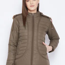 VERO AMORE Women Olive Green Insulator Parka Jacket-image-33