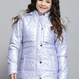Monte Carlo Girls Hooded Geometric Printed Casual Lightweight Parka Jacket-picture-7