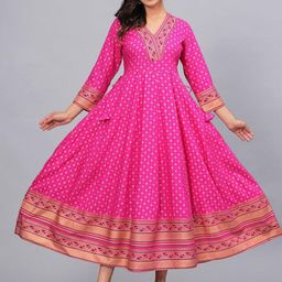 SARAI CREATIONS Women V-Neck Ethnic Motifs Printed Anarkali Kurta-picture-43