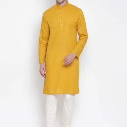 ROYAL KURTA Solid Mandarin Collar Straight Kurta-image-99