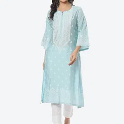 Biba Ethnic Motifs Printed Flared Sleeves Kurta-image-70
