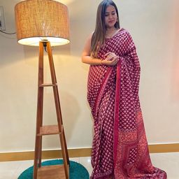 RADHA LAKSHMI Ethnic Motifs Printed Pure Cotton Ikat Saree-image-80