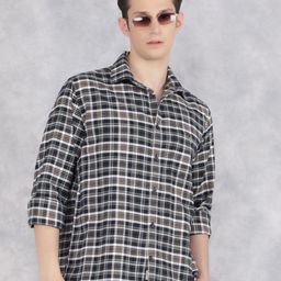Crimsoune Club Men Classic Slim Fit Tartan Checks Opaque Checked Casual Shirt-image-21