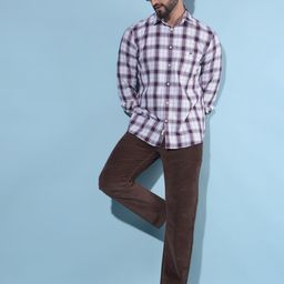 Crimsoune Club Resort Collar Slim Fit Tartan Checks Cotton Checked Casual Shirt-image-25