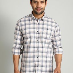 Indian Terrain Classic Spread Collar Slim Fit Tartan Checks Checked Cotton Casual Shirt-picture-33