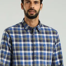 Indian Terrain Men Classic Slim Fit Tartan Checks Opaque Checked Casual Shirt-picture-19