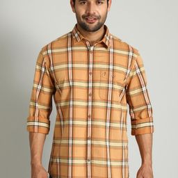 Indian Terrain Classic Slim Fit Tartan Checked Cotton Casual Shirt-picture-45