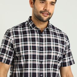Indian Terrain Classic Spread Collar Slim Fit Tartan Checks Checked Cotton Casual Shirt-picture-17
