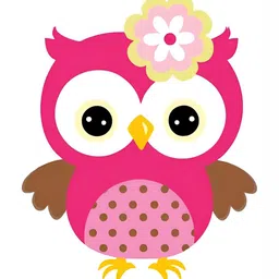 Wallpics Pink & White Owl Printed Water Resistant Wall Sticker-18