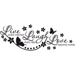 Wallpics White & Black Live Laugh Love Printed Waterproof Wall Sticker-image-37