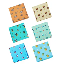 hexafun Pack Of 6 Printed Pure Organic Cotton Handkerchiefs-image-41