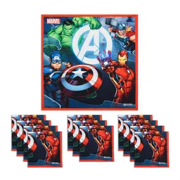 Kuber Industries Kids Pack Of 12 Avengers Printed Cotton Handkerchiefs-88