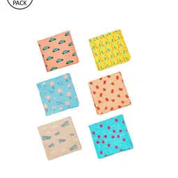 hexafun Kids Pack Of 6 Printed Organic Cotton Handkerchief-image-8
