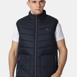t-base Men Navy Blue Windcheater Puffer Jacket-16