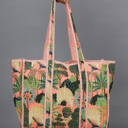 HANDICRAFT PALACE Floral Printed Structured Pure Cotton Tote Bag-10