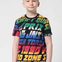 Jack & Jones Junior Boys Typography Printed Pure Cotton Slim Fit T-shirt-image-64
