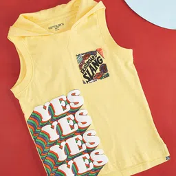 Pantaloons Junior Boys Typography Printed Hooded Cotton T-shirt-image-90