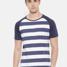 Masculino Latino Striped Raglan Sleeves Cotton Casual T-shirt-image-28