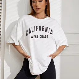 TRENDY RABBIT Women Typography Striped Extended Sleeves Pockets T-shirt-image-88