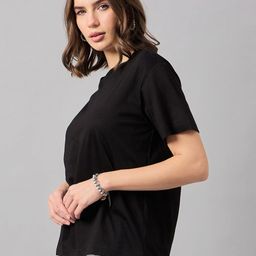98 Degree North Women V-Neck Extended Sleeves Pure Cotton Pockets T-shirt-image-19