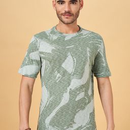 7 Alt by Pantaloons Abstract Printed Round Neck Cotton Relaxed Fit T-shirt-image-96