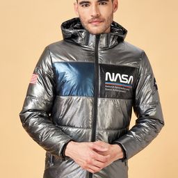 Urban Ranger by pantaloons Colourblocked Hooded Puffer Jacket-57