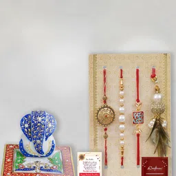 eCraftIndia Set Of 4 Designer Rakhi Gift Set-image-97