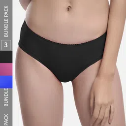 StyFun Women Pack Of 3 Anti Microbial Hipster Briefs LS_Chinki_Panty_BlackBluePink-image-32
