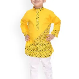 BAESD Boys Geometric Printed Mandarin Collar Regular Kurta With Pyjamas-0