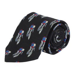 Alvaro Castagnino Men Black & Blue Printed Skinny Tie-picture-26