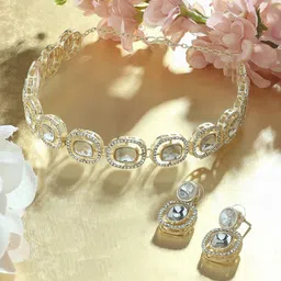 AMI Gold-Plated American Diamond-Studded Jewellery Set-picture-37
