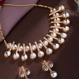 ASMITTA JEWELLERY Gold-Plated Kundan-Studded Necklace & Earrings-38