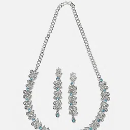 Kennice Rhodium-Plated & Cubic Zirconia Studded Jewellery Set-picture-23