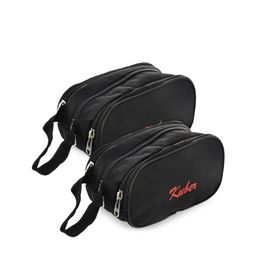 Kuber Industries Set Of 2 Black Solid Fabric Multi-Purpose Toiletry Kit-image-63