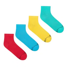 Dynamocks Men Pack Of 4 Multicoloured Solid Ankle Length Socks-7