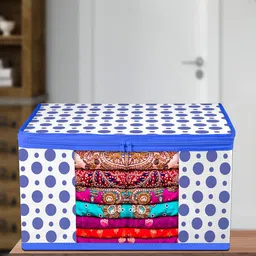 Kuber Industries Blue Set of 6 Printed Saree Organisers-18